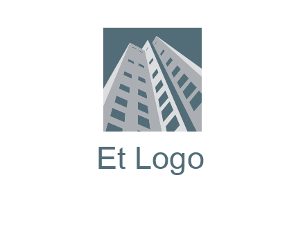 abstract buildings inside the square logo
