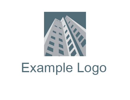 abstract buildings inside the square logo