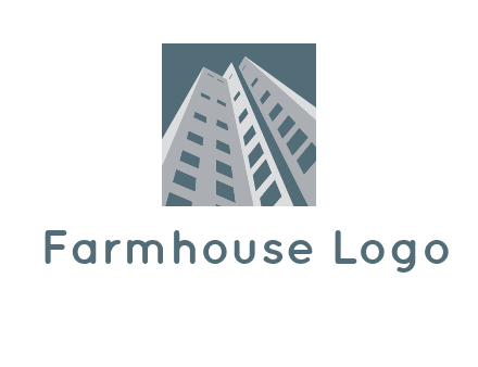 abstract buildings inside the square logo