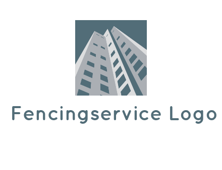 abstract buildings inside the square logo