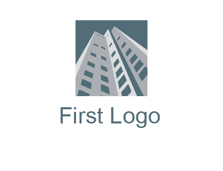 abstract buildings inside the square logo