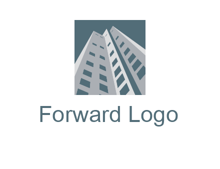 abstract buildings inside the square logo