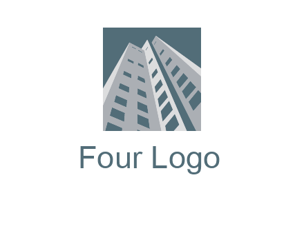 abstract buildings inside the square logo