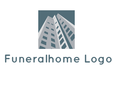 abstract buildings inside the square logo