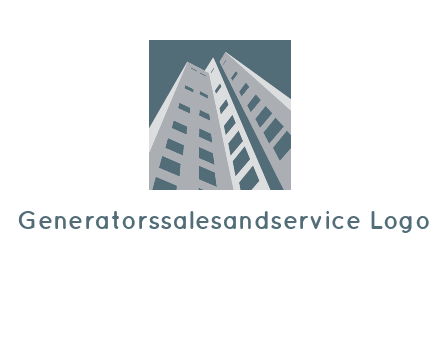 abstract buildings inside the square logo
