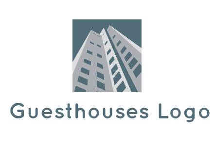 abstract buildings inside the square logo