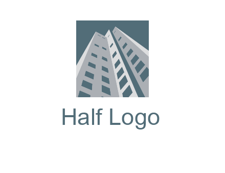 abstract buildings inside the square logo