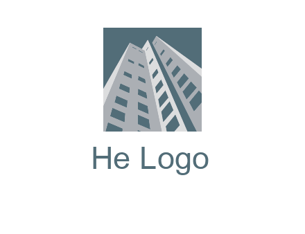 abstract buildings inside the square logo