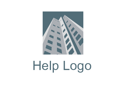 abstract buildings inside the square logo