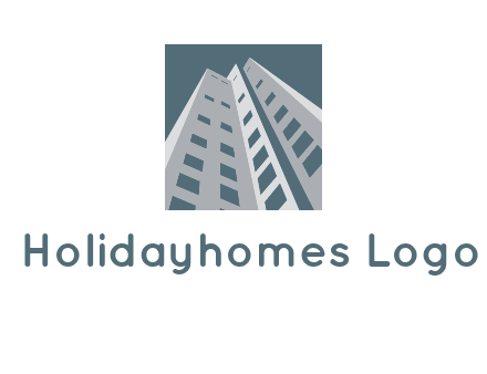 abstract buildings inside the square logo