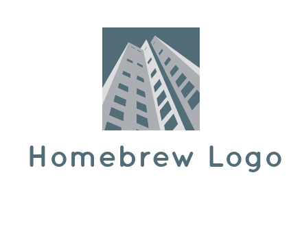 abstract buildings inside the square logo