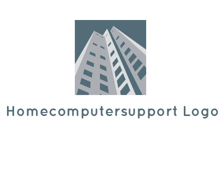 abstract buildings inside the square logo