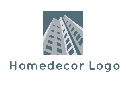 abstract buildings inside the square logo