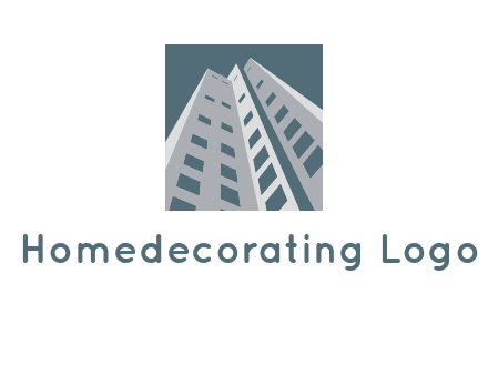 abstract buildings inside the square logo