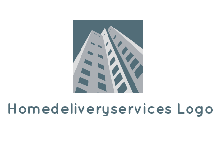 abstract buildings inside the square logo