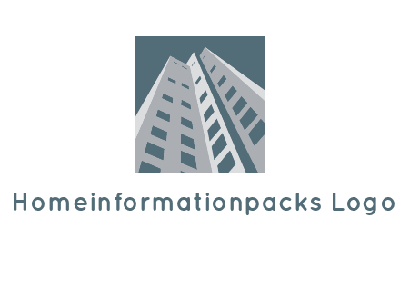 abstract buildings inside the square logo
