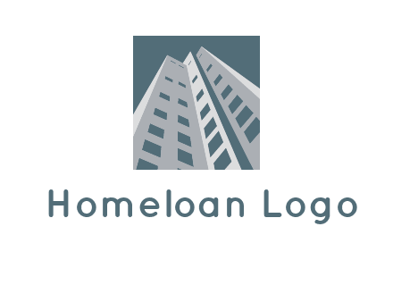 abstract buildings inside the square logo