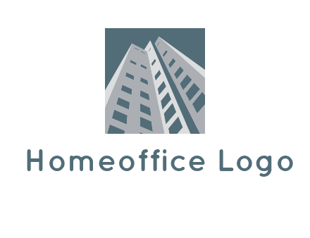 abstract buildings inside the square logo