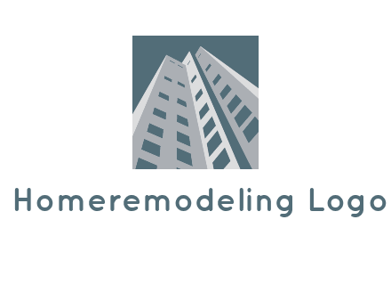 abstract buildings inside the square logo