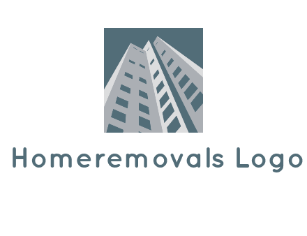 abstract buildings inside the square logo