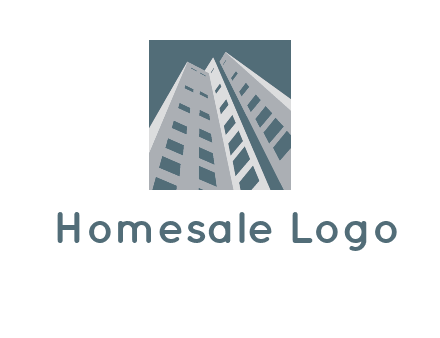abstract buildings inside the square logo