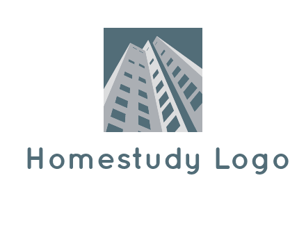 abstract buildings inside the square logo