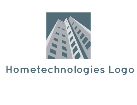 abstract buildings inside the square logo