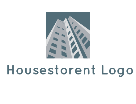 abstract buildings inside the square logo