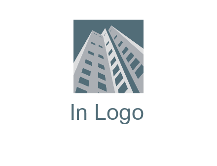 abstract buildings inside the square logo