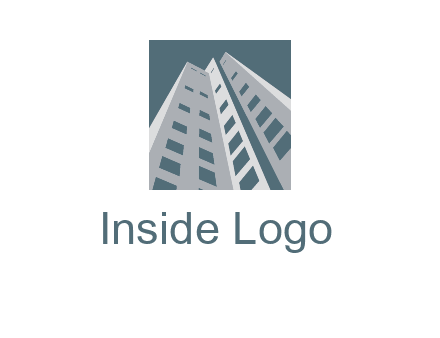 abstract buildings inside the square logo