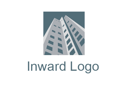 abstract buildings inside the square logo