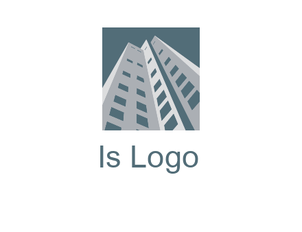 abstract buildings inside the square logo