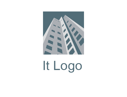 abstract buildings inside the square logo