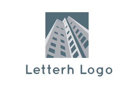 abstract buildings inside the square logo