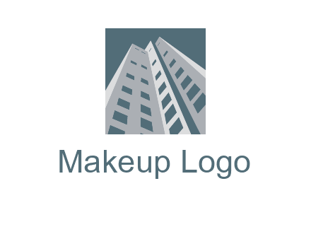 abstract buildings inside the square logo