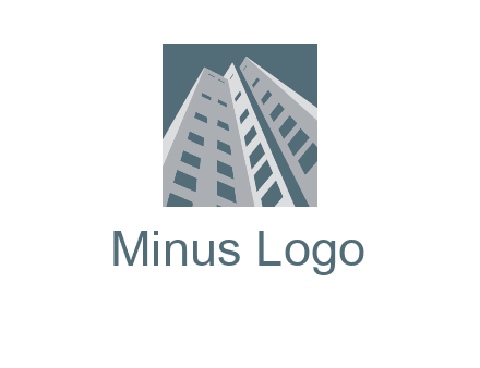 abstract buildings inside the square logo