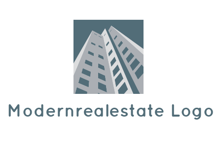 abstract buildings inside the square logo