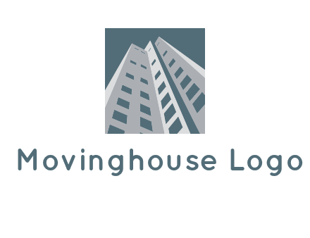 abstract buildings inside the square logo