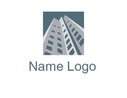 abstract buildings inside the square logo