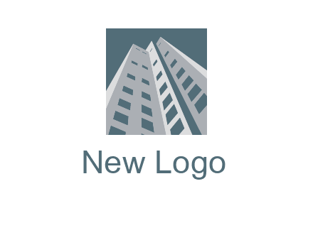 abstract buildings inside the square logo