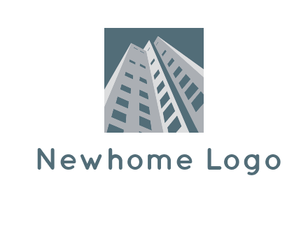 abstract buildings inside the square logo