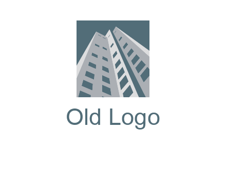 abstract buildings inside the square logo