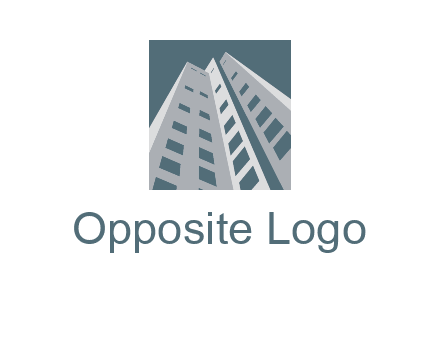 abstract buildings inside the square logo