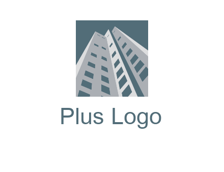 abstract buildings inside the square logo