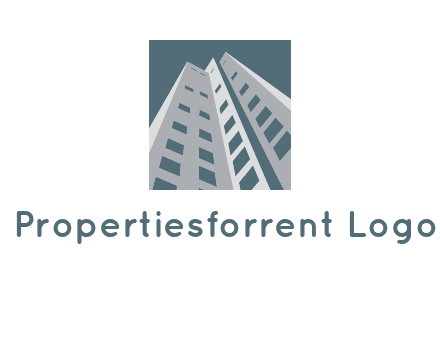 abstract buildings inside the square logo