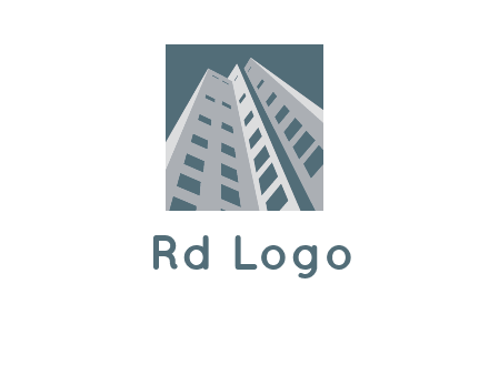 abstract buildings inside the square logo