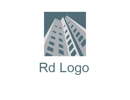 abstract buildings inside the square logo