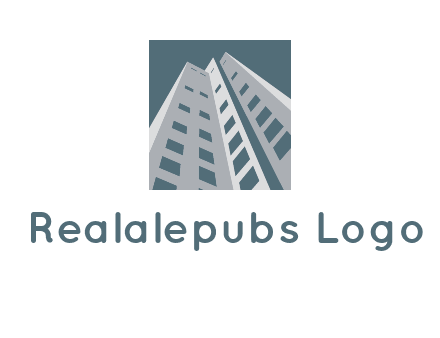 abstract buildings inside the square logo