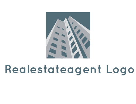 abstract buildings inside the square logo
