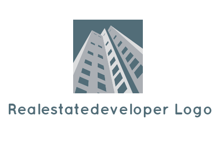 abstract buildings inside the square logo